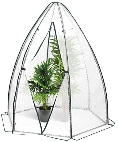 WOLTU Serre de Jardin, Serre d'Hivernage pour Plantes Demi-translucide en PE 130g/m2, Imperméable, Résistante à la Pluie et à la Neige, 160x180cm, Blanc