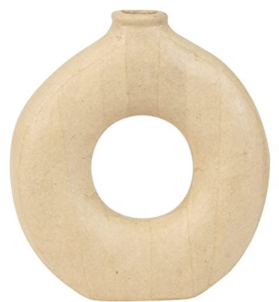 Décopatch HD071C - Vase aus Pappmaché, Ringform, 21cm, für Wohndeko, einfach zum Verzieren, Kartonbraun, 1 Stück Vase Ring