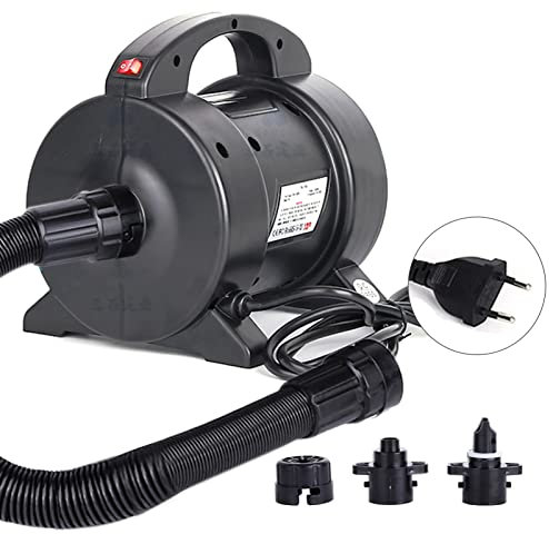 Zwbfu Bomba eléctrica portátil de 1600 W, Bomba de colchón de Aire, inflado rápido, Bomba de Aire eléctrica, inflador, desinflador con 2 boquillas para Bote de balsa con Cama de Aire