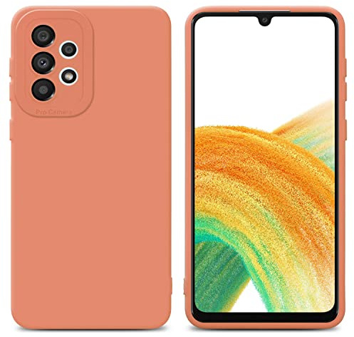Cadorabo Hülle kompatibel mit Samsung Galaxy A32 4G Schutzhülle TPU Silikon Case Liquid Design mit Kameraschutz Slim Kratzfest Weiche Gummi mit Rundumschutz Case Hülle für Galaxy A32 4G in Orange