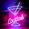 Ensemble Bar Cocktail Néon Bleu LED Gobelet Rose Martini Verre Lumineux Acrylique Wall Lights Saloon Restaurant Wedding Party Decoration