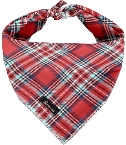 ARING PET Hund Bandana-Weihnachten Hund Bandanas, Junge und Mädchen Hundehalstuch Rot Kariert Hunde Dreieck Lätzchen für Kleine bis Große Hunde und Katzen