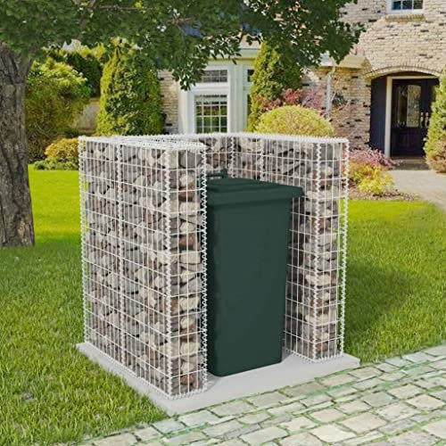 Home Products-Gabione Einzel-Mülltonne, Edelstahl, 110 x 100 x 120 cm