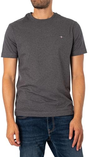 GANT Men's Reg Shield SS T-Shirt, Antracite Melange, XXXXX-Large
