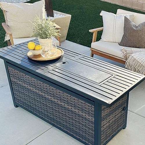Sophia & William 56 Inch Gas Fire Pit Table,Rectangular Propane Fireplace