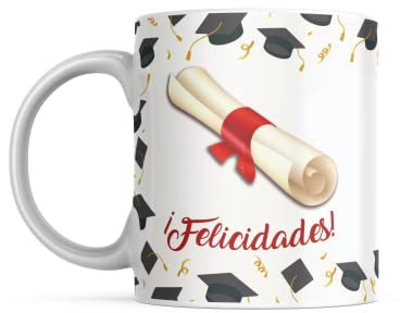 Taza Graduación - Taza Felicidades Graduación - Regalo Original- Fin de Curso- Taza Desayuno/Café - Céramica 350ml