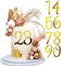 CUHZA Happy Birthday Tortendeko, 10Pcs Zahlen Deko Torte 0-9 Gold Kuchen Dekoration Geburtstag Acryl Tortendeko Tortenaufsatz Kuchen Topper Set für Party Hochzeit Jubiläum Feier