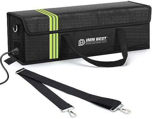 ImnBest Ebike Akku Tasche Feuerfest,Wasserdicht & Explosionssicher Lipo Safe Bag für Lagerung Für Lagerung,Transport,Aufladung (50CMB)