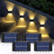 4 stück Solar Wandleuchte Aussen,Solar Außenwandleuchte,Led Wandleuchte Aussen Kabellos,Up Down Solarleuchten für Außen,IP65 Wasserdicht Solar Wandleuchten Dekorative für Hauswand Flur