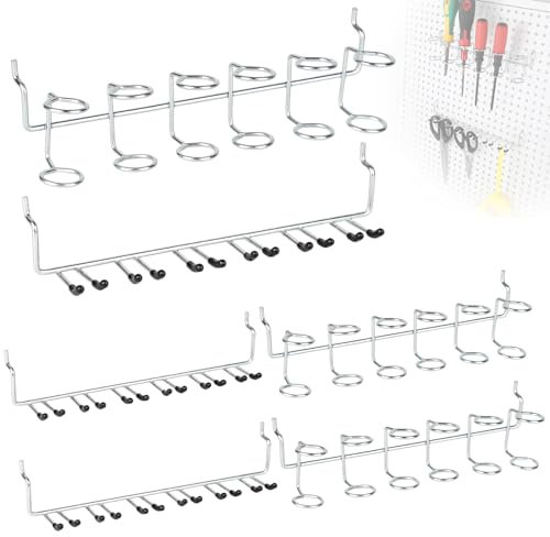 efuturetime 6 x Ganci per Pannelli Forati, Ganci Pannello Forato, Pannello Appendi Attrezzi da Parete in Metallo, Pegboard Hooks per Cacciavite, Pinze, Forbici