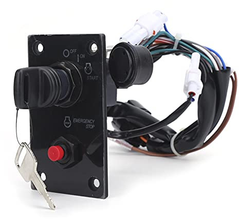 Pannello Interruttore di Accensione Singolo con Chiave 37100‑96J24, Ricambio per Motori Fuoribordo, Facile da Installare e Utilizzare