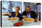 Bild für Spaghetti-Essen, Art. 53 cm, 35 x 50 cm, von Bad Spencer, gerahmt, fertig zum Aufhängen, Druck auf Leinwand