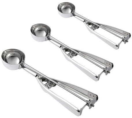 YYWEYUS 3PCS Ice Cream Cookie Scoop for Baking,Ice Cream Scoop,Cupcake Scoop Batter Dispenser Tablespoon for Dough Ball, Ice cream,Snow Cone,Small+Medium+Large