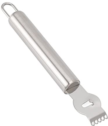 Lemon Zester Grater Stainless Steel Tool for Fruit Peeling Kitchen Easy Grip (Silver)