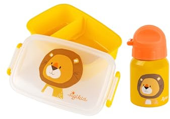 SIGIKID Kindergarten-Set Trinkflasche & Brotdose Gelb Löwe,Onesize