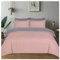 J.Din Blush Pink and Grey Plain Dyed Duvet Cover - Soft Brushed Microfiber - King Size Bedding Set With Matching Pillow cases - Reversible Quilt Cover Sets