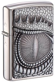 Dragon Eye Kerosin Feuerzeug Metall Weiche Flamme Feuerzeug Nachfüllbare Winddichte Rad Geschliffenes Feuerzeug Einzigartige Geschenke für Männer (Silver)