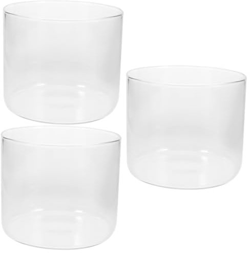 BESPORTBLE 3piezas Acuario De Vidrio Transparente para Escritorio Pecera Pequeña para Betta y Guppies Decoración para Hogar y Oficina