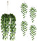 astylishome Faux Plants Artificial Hanging Plant 4 Pcs Fake Vine Greenery Vines Green Leaf for Indoor Bathroom Bedroom Office Kitchen Wall Desk Decor 2307