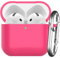 Nemteur für AirPods 4 Hülle 2024, Schützende Silikon Case für AirPods 4th 2024 Skin Front LED Sichtbar Silikon Hülle mit Karabiner, Watermelon Red
