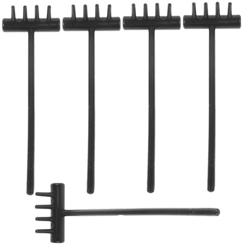 TOYANDONA 5pcs Mini Rake for Sandbox Portable Garden Rakes Crafts for Sand Pit Play and Miniature Garden Tool Use