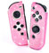 DLseego Housse de Protection pour Switch/Switch OLED Controller,Transparence Glitter Soft TPU Switch Joycon Protector Grip Coque Coque,Poignées Gauche et Droite,Rose