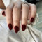 Matte Dark Red False Nails Short Oval, SXVME Simple Acrylic Press on Nails Short, Red Fake Nails Short, Natural Glue on Nails Short Almond, Solid Gel Full Cover Stick On Nails For Women Daily Wear