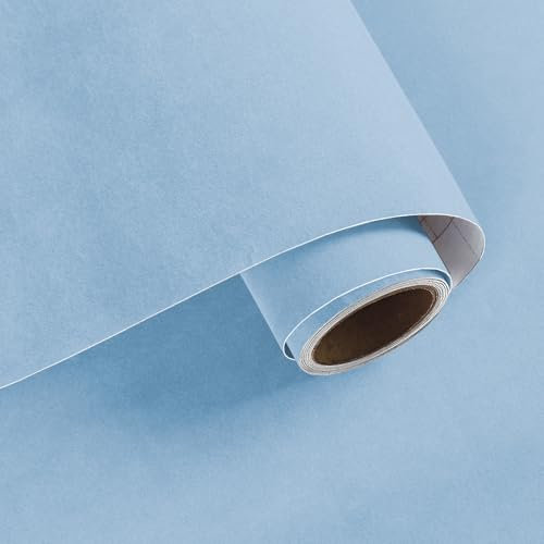 VaryPaper Baby Blue Velvet Fabric Wallpaper 40cmx200cm Textured Fabric Contact Paper Self Adhesive Velvet Flocking Liner for Jewelry Boxes Sticky Back Felt Vinyl Wrap for Furniture Dresser Cupboards
