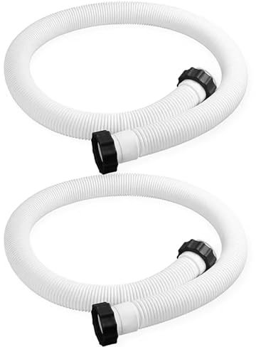 Lot de 2 tuyaux de piscine de 38 mm, 1,5 m pour pompe à sable et système de sel dans la pompe de filtration intensive, tuyau de 38 mm pour pompe à eau de 1500 Gph et capacité supérieure,blanc