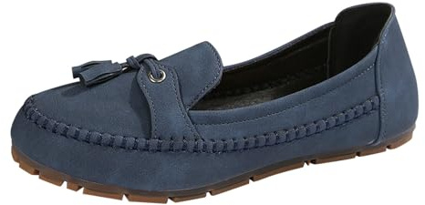 Loafers for Women Ladies Moccasins Slip-On Comfy Suede Leather Penny Loafer Comfortable Dolly Sneaker Sale Clearance