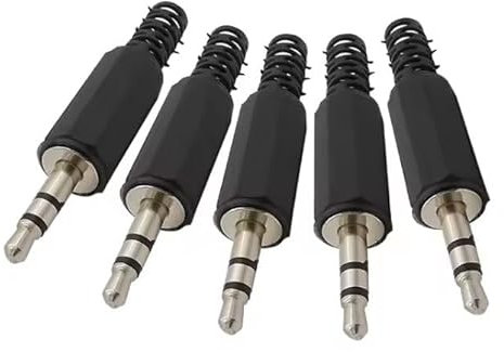 Générique *** 5 Pièces - Lot De 5 Fiches Jack 3,5 mm Stéréo Mâle A Souder - 3 Pôles - Soudure - Prise Casque MP3 - Fiche 3.5mm