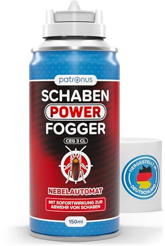 Patronus Schaben Power Fogger - 1x 150ml - effektiver Vernebler mit maximaler Sofortwirkung zur Abwehr von Schaben & Kakerlaken, ideal für kleine Schaben-Verstecke