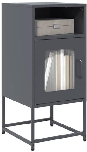 Nachttisch Anthrazit 36x39x78 cm Kaltgewalzter Stahl Barschrank Mehrzweckschrank Aktenschrank Wohnzimmer Möbel für Wohnzimmer Esszimmer Küche Schlafzimmer