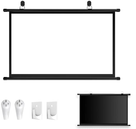 Abaissez l'écran du projecteur, Écran de Projection rétractable Manuel 4:3, 16:9, 4K, Portable HD(0.16875,50)