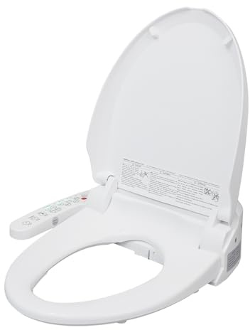 Intelligenter Toilettensitz, Mit Seitengesteuertem Digitaldisplay Elektrisches Bidet Einstellbare Temperatur Luft Und Wasser Wärme LED Nachtlicht Massagefunktion Aus PP Material Weiß