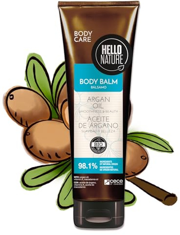 P-Beauty Naturkosmetik Körperbalsam mit Arganöl & Macadamiaöl, Bio, Vegan - Körperlotion für intensive Feuchtigkeitspflege für trockene Haut - ohne Silikone & Parabene, schnell einziehend - (1x250ml)