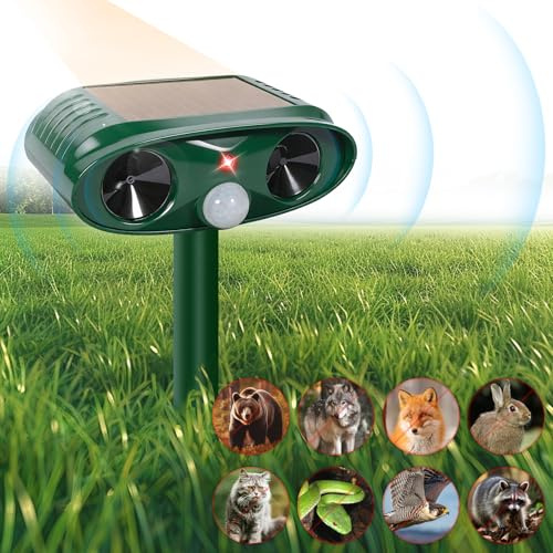 PQETBV Répulsif Chat Ultrason, 3 Modes Repulsif Chat Solaire & Solaire et USB Répulsif Animaux, IP54 Étanche Repulsif Chat Exterieur pour Chats Chiens Souris Ratons Animaux de Jardin