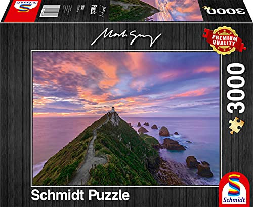 Schmidt Spiele 59348 Mark Grey, Nugget Point Lighthouse, The Catlins, South Island - New Zealand, 3000 Teile Puzzle