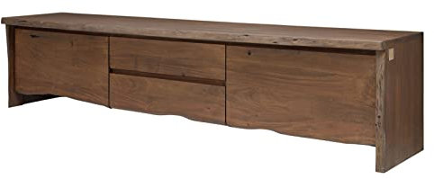 MASSIVMOEBEL24.DE TV-Board Akazie 220x45x50 braun lackiert Pure Acacia #804