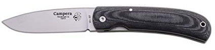 J&V Adventure Knives JV Navaja CAMPERA TRF Negro para Caza, Pesca, Supervivencia y Bushcraft Realizado en Albacete + Portabotellas de Regalo