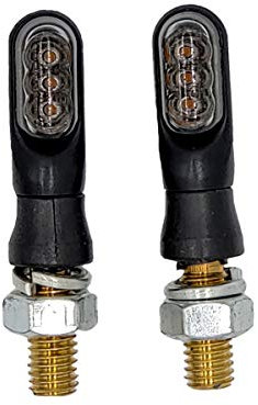 one by Camamoto coppia kit frecce (cod 77206034 Mini frecce nero opaco a leds trasparenti omologate ce compatibile con moto scooter cafe race attacco universale)