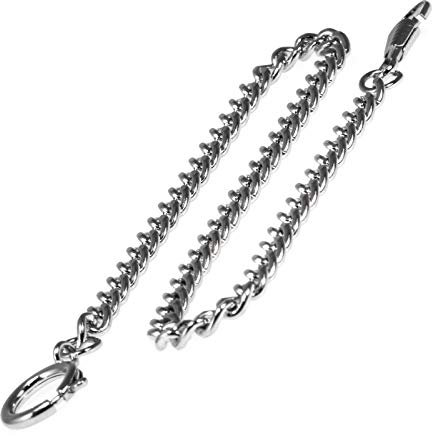 Molnija Uhrkette Panzerkette 30 cm Edelstahl Karabiner und Federring für z.B. Taschenuhr