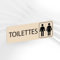 Plaque Signalétique Toilettes Mixtes – Plaque De Porte Adhésive PVC 5 x 15 cm – 20 Couleurs Disponibles (Beige)