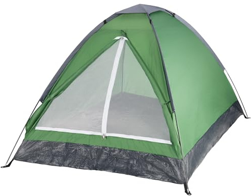 2 Person Camping Tent with Rain Fly and Carrying Bag - Lightweight Outdoor Tent for Backpacking, Hiking, or Beach Use by Wakeman Outdoors (Green)