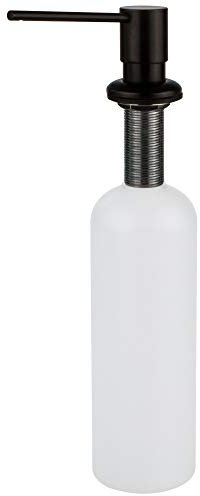 SANISMART Einbau-Seifenspender T01 | Matt Schwarz Messing | 500 ml Fassungsvermögen | Einbau-Spender für Spülmittel, Seifen & Lotionen | Leicht befüllbar & edles Design