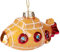 BRUBAKER U-Boot Gelb Rot - Handbemalte Weihnachtskugel aus Glas - Mundgeblasener Christbaumschmuck Figuren lustig Deko Anhänger Baumkugel - 10.5 cm