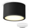 KYOTECH LED Aufbauspot Schwarz Flach 230V Ø95x55mm Aufputz inkl. 6W GX53 Leuchtmittel warmweiß 3000K 550LM Decken Aufbaustrahler mit großer Leuchtfläche LED Aufputz Spotleuchte Rund