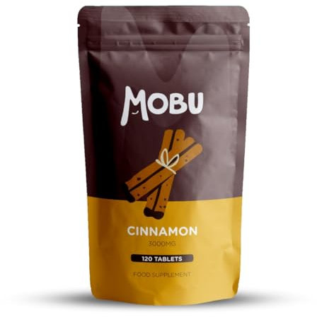Cinnamon 3000mg 120 Tablets – Blood Sugar Control Weight Management – Anti-Inflammatory Cassia Cinnamon – Vegan – MOBU UK