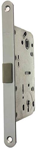 Serratura per porte interne con scrocco centrale VI.TEL E0272N (Cromo Satinato)