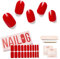 Nailog UV Gel Nagelfolie - 20 Stück Rot Nagelfolie uv härtend - Vegan langanhaltend - Nagelsticker selbstklebend Gel Strips für Maniküre in Salonqualität,Geschenke für Frauen,Mädchen(Rouge)